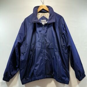 Vintage CABIN CREEK Jacket Women's 3XL Blue Shell Rain Coat